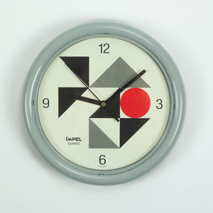Reloj de Pared Impel, Japan Design, 1980's Estilo Memphis.