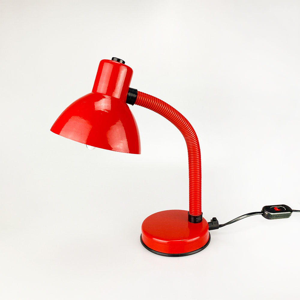 Red Stilplast desk lamp. 1980's