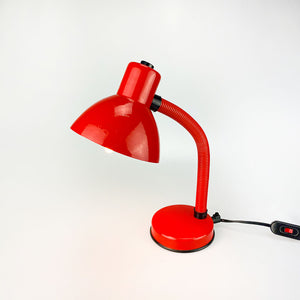 Red Stilplast desk lamp. 1980's