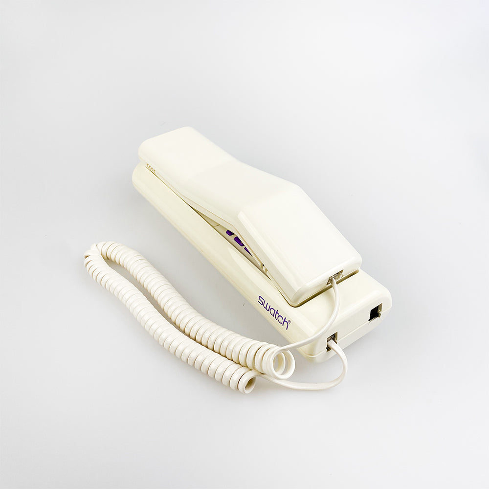Téléphone blanc Swatch Deluxe, 1989.