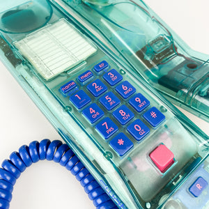 Teléfono Swatch Twinphone verde semitransparente, 1989.