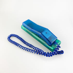 Semi-transparent blue and green Swatch Twinphone telephone, 1989.