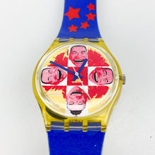 Cargar imagen en el visor de la galería, Reloj Swatch Wild Laugh diseño de Yue Minjun, 1995. - falsotecho
