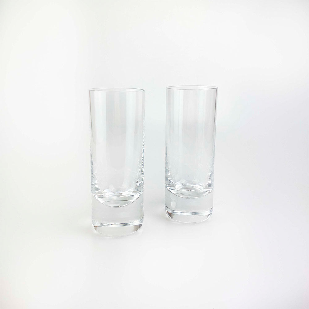 Vasos de tubo de cristal, 1980's