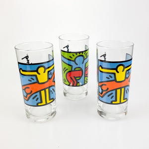 Juego 3 vasos Quick Keith Haring. 1990's - falsotecho